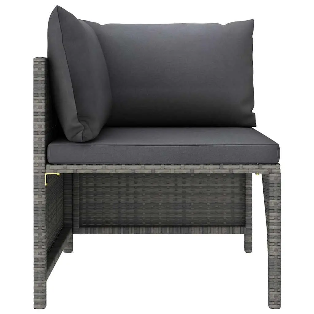 7 Piece Poly Rattan Garden Lounge Set Outdoor Furniture with Cushions Grey