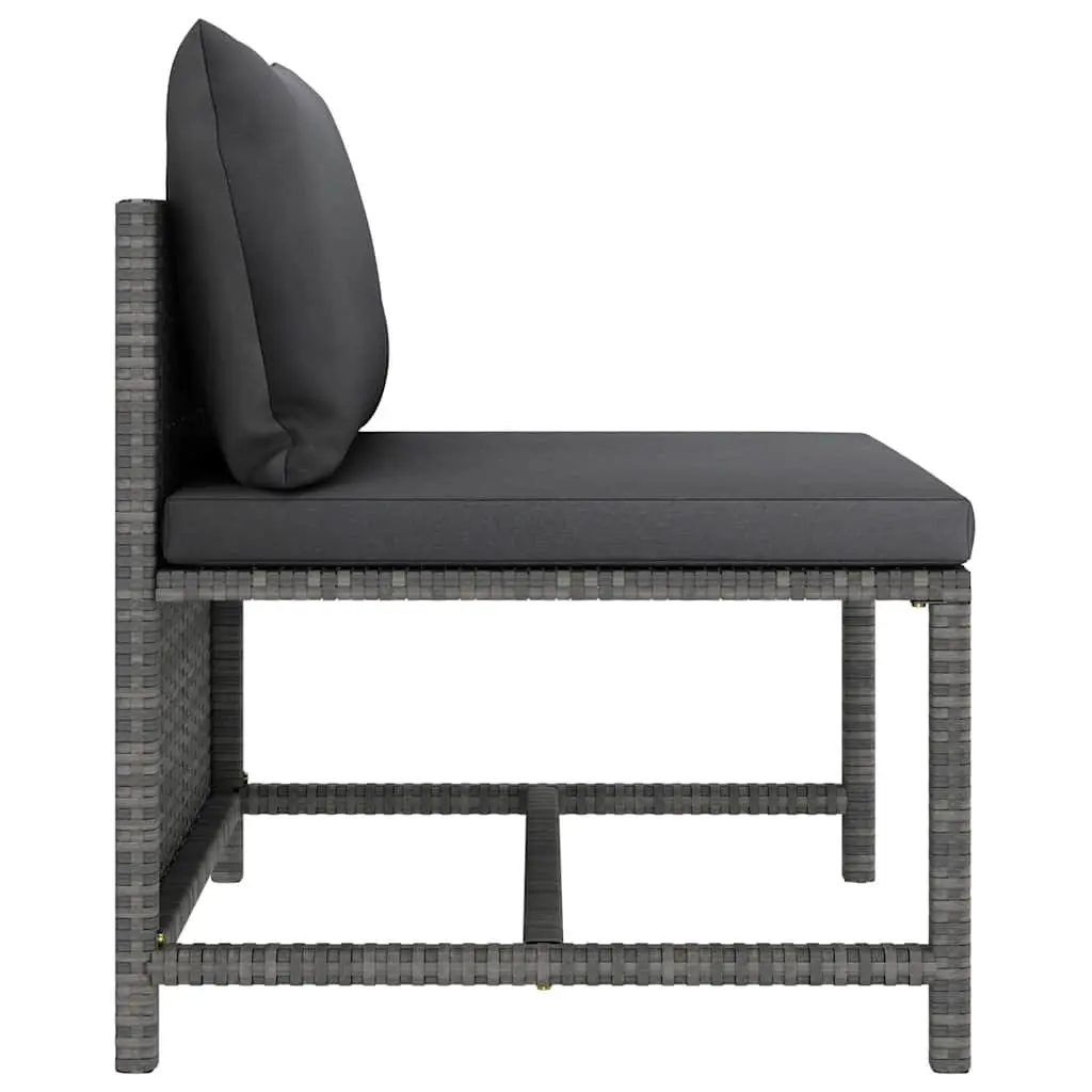 7 Piece Poly Rattan Garden Lounge Set Outdoor Furniture with Cushions Grey