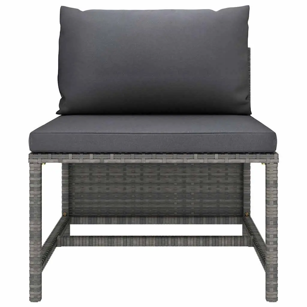 7 Piece Poly Rattan Garden Lounge Set Outdoor Furniture with Cushions Grey