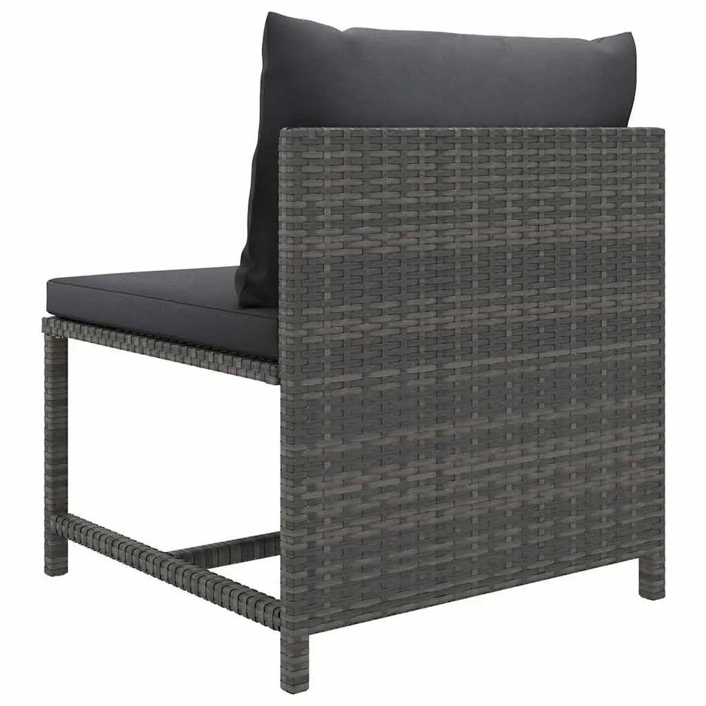 7 Piece Poly Rattan Garden Lounge Set Outdoor Furniture with Cushions Grey