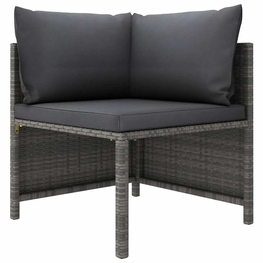 Garden Lounge Set 8 Piece Outdoor Furniture Poly Rattan Grey with Cushions
