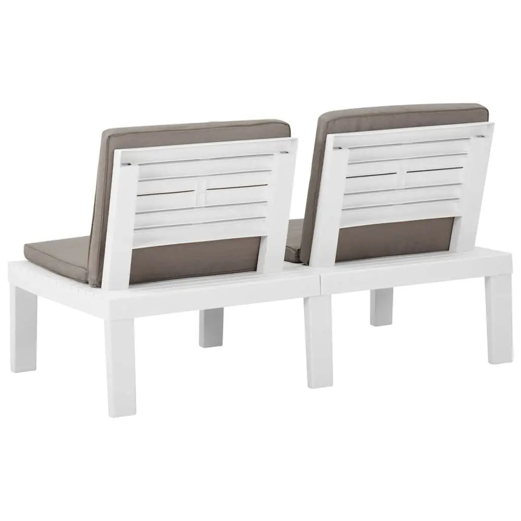 4 Piece Outdoor Lounge Set White Garden Furniture Seating with Cushions Table