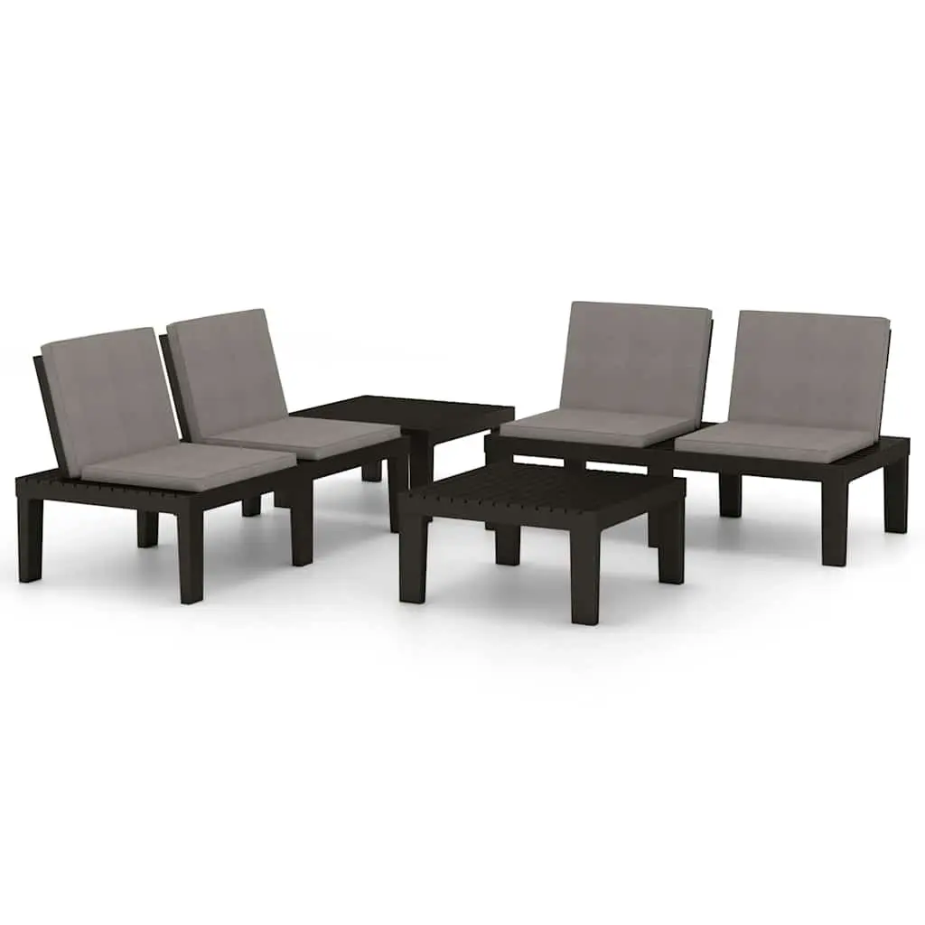 4 Piece Outdoor Lounge Set Grey with Cushions Patio Furniture Garden Seating