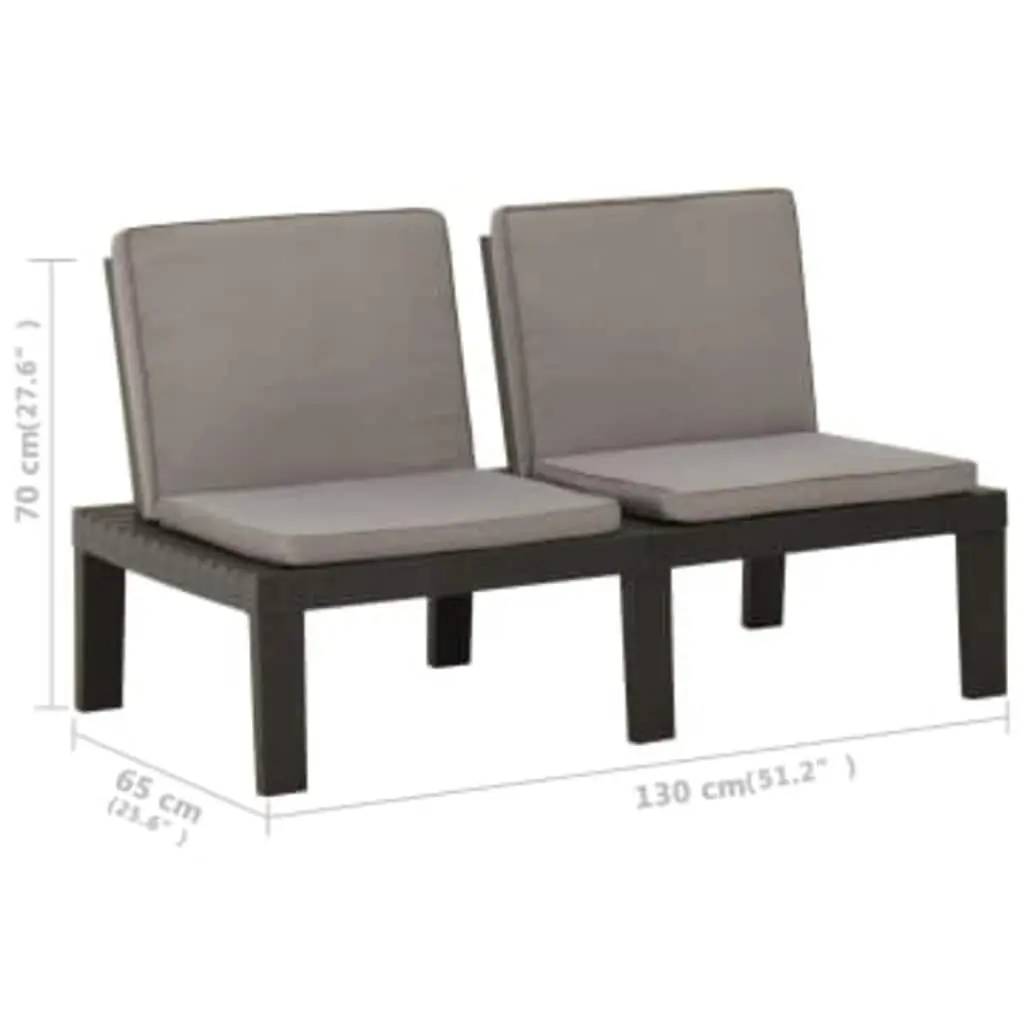 4 Piece Outdoor Lounge Set Grey with Cushions Patio Furniture Garden Seating