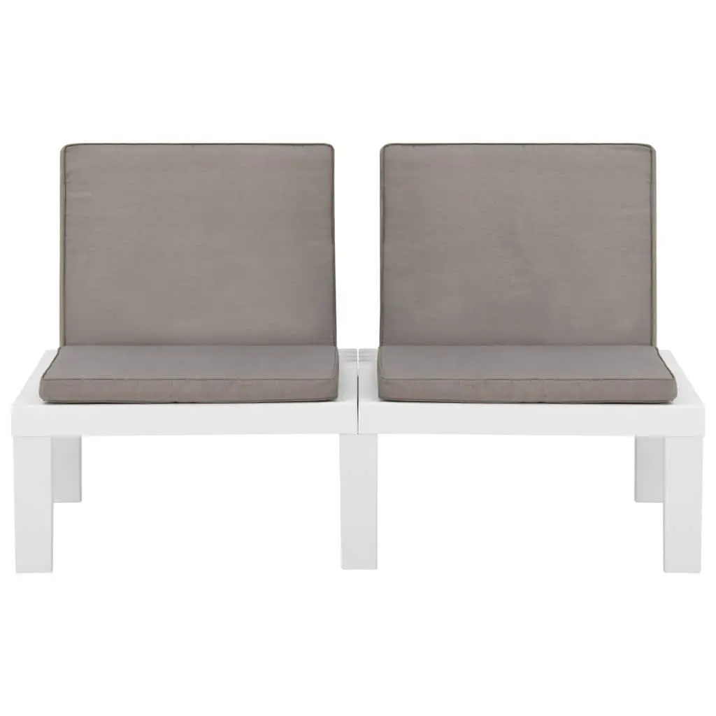 6 Piece Outdoor Lounge Set White Plastic Garden Furniture Patio Seating with