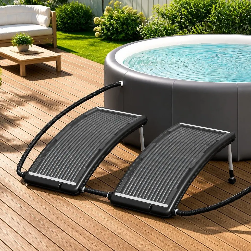Solar Pool Heater Curved Panels 2 Pieces Above Ground Swimming Heating System