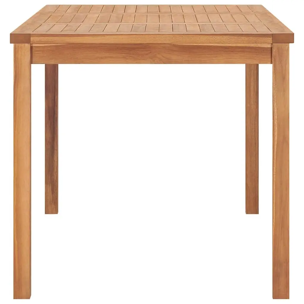 5 Piece Garden Dining Set Solid Teak Wood 140x80cm Brown Outdoor Furniture