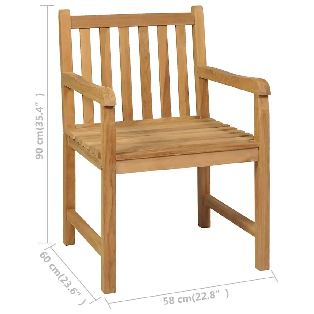 7 Piece Garden Dining Set Teak Wood Table 180x90 cm Outdoor Furniture