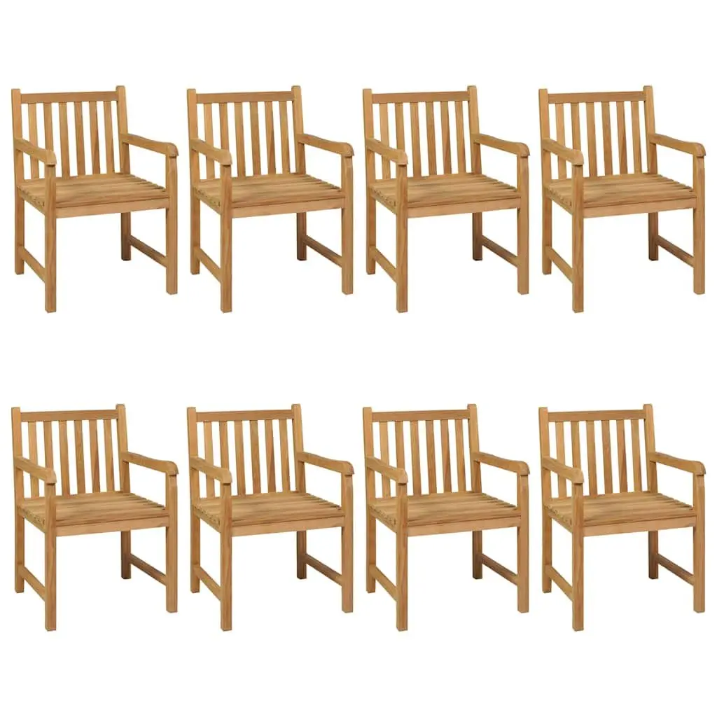 Garden Dining Set 9 Piece Teak Wood Outdoor Furniture Table Chairs Brown