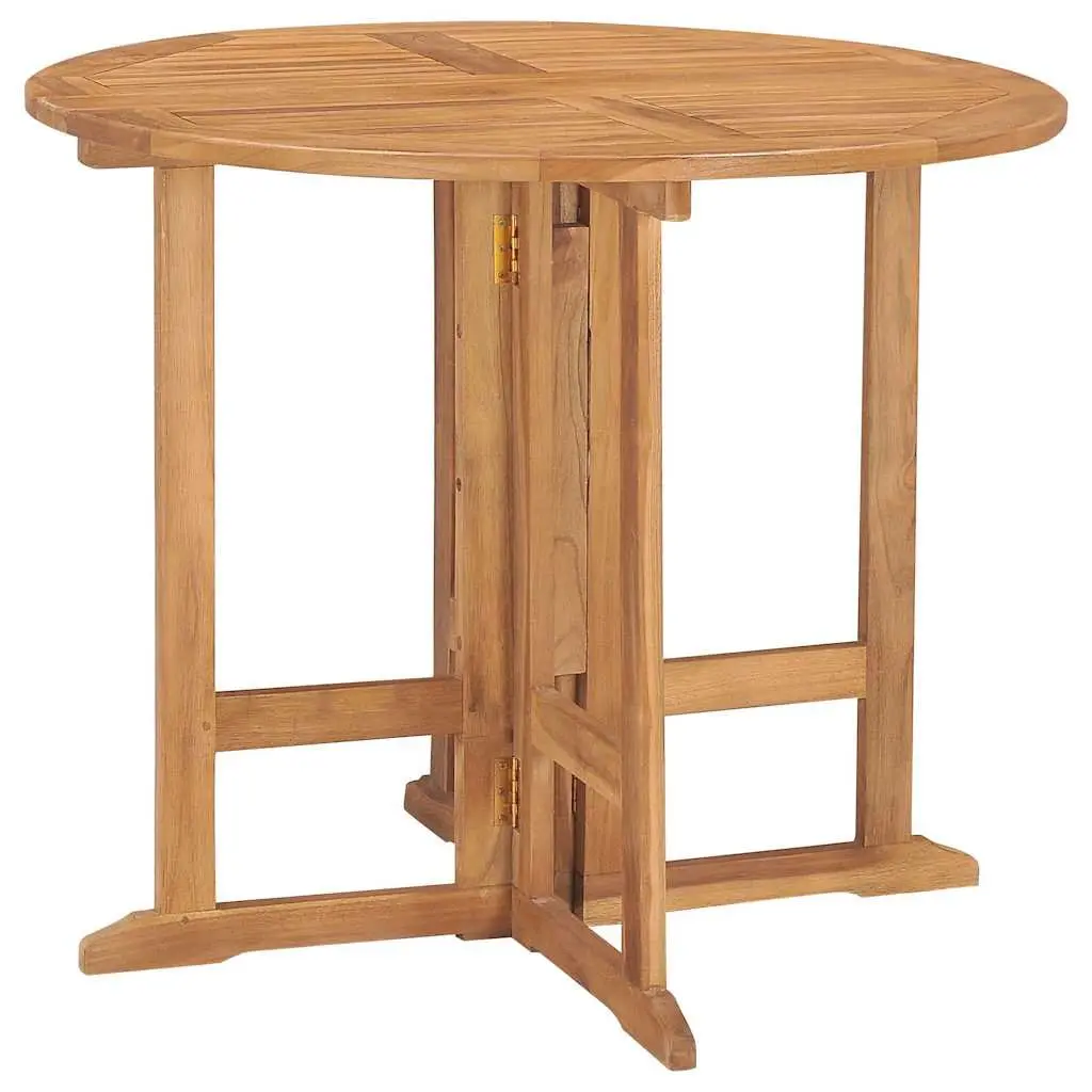 Outdoor Dining Set Folding Teak Wood 5 Piece Garden Patio Furniture