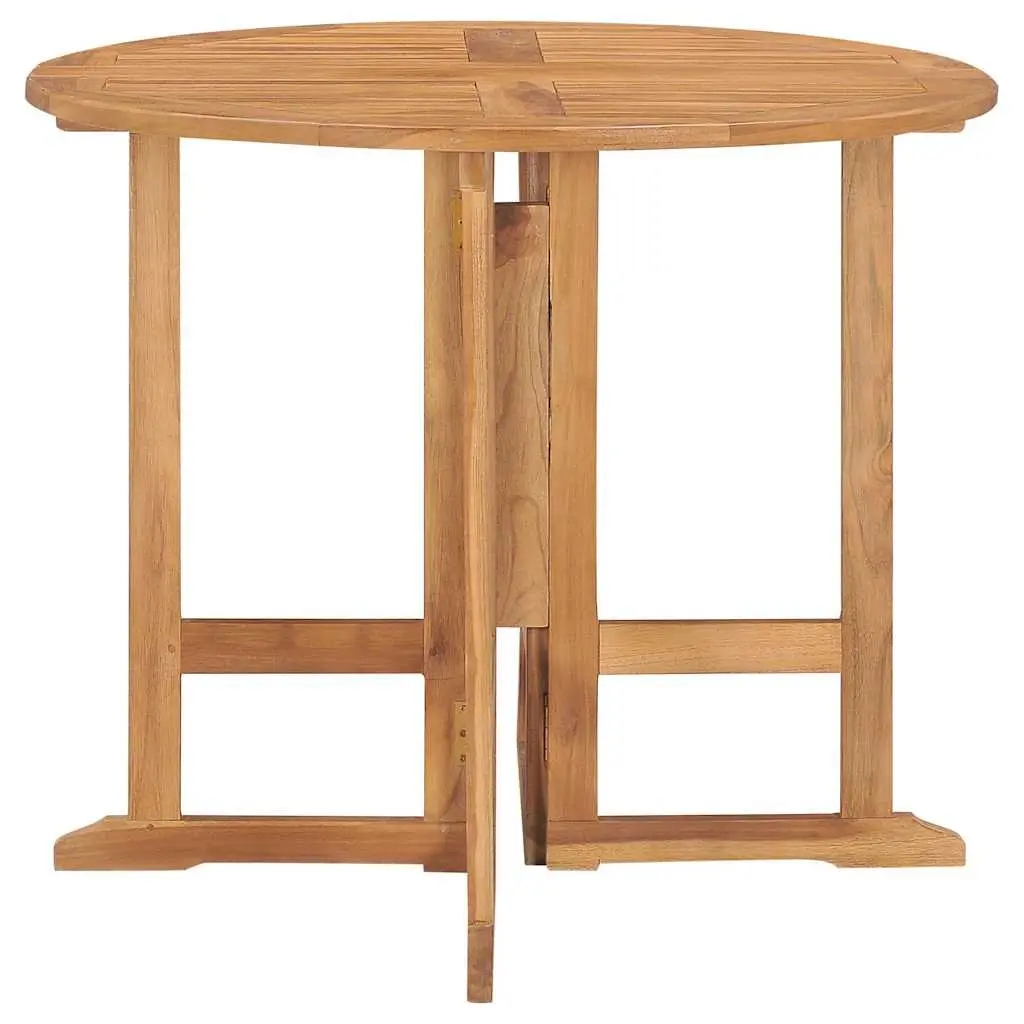 Outdoor Dining Set Folding Teak Wood 5 Piece Garden Patio Furniture