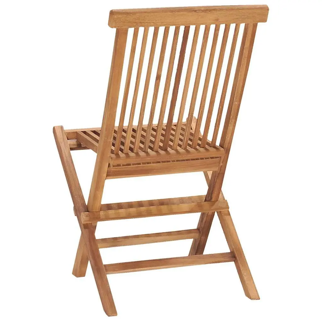 Outdoor Dining Set Folding Teak Wood 5 Piece Garden Patio Furniture