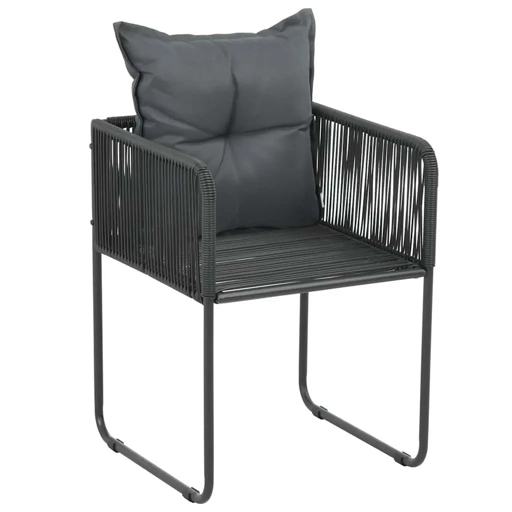 5 Piece Outdoor Dining Set Black Patio Garden Furniture Chair Table Rattan