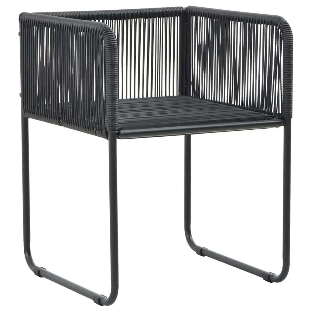 7 Piece Garden Dining Set Outdoor Patio Chair Table Rattan Black Furniture