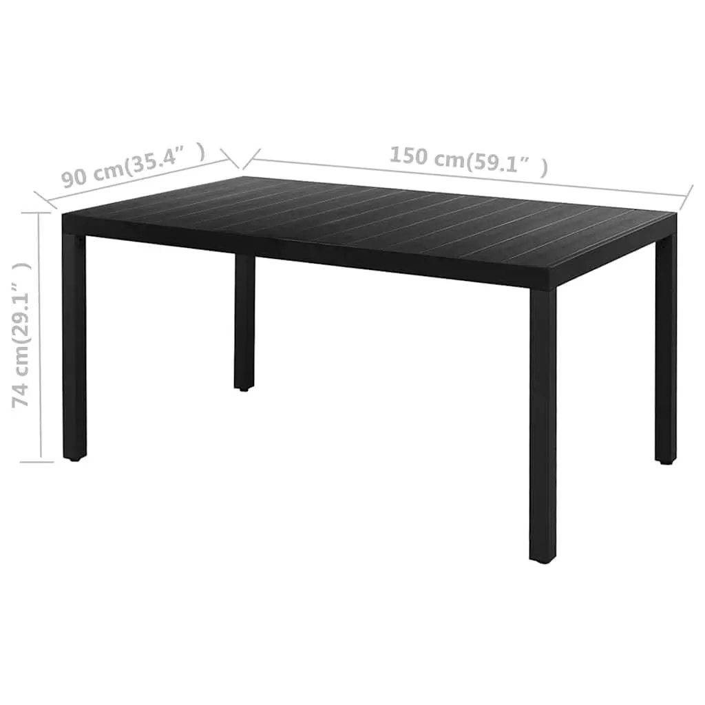 7 Piece Garden Dining Set Outdoor Patio Chair Table Rattan Black Furniture
