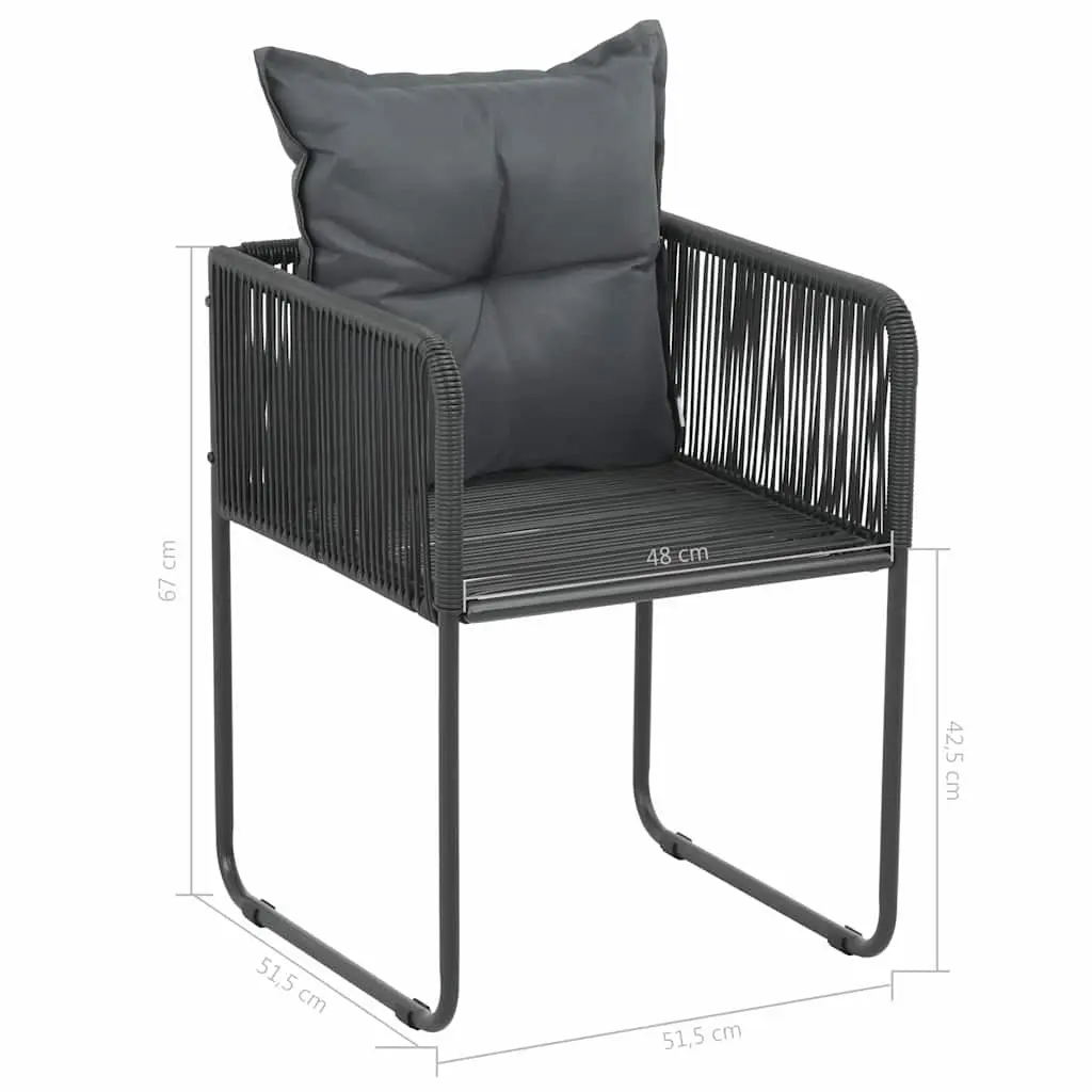 7 Piece Garden Dining Set Outdoor Furniture Aluminium Table PVC Rattan Chairs Black
