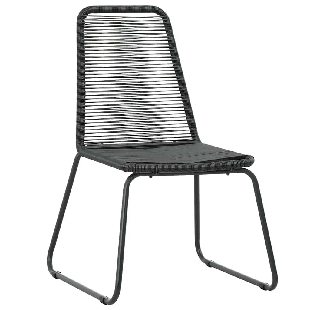 Garden Dining Set 3 Piece Outdoor Patio Furniture PVC Rattan Chair Table Black