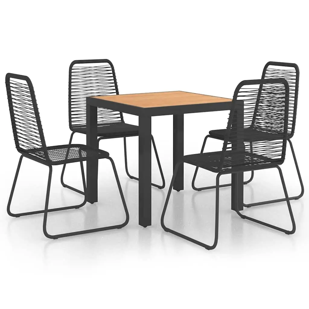 5 Piece Outdoor Garden Dining Set PVC Rattan Chair Table Patio Furniture