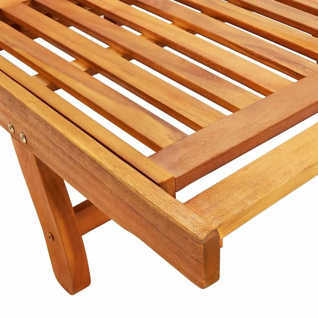 Sun Lounger Adjustable Backrest Acacia Wood Blue