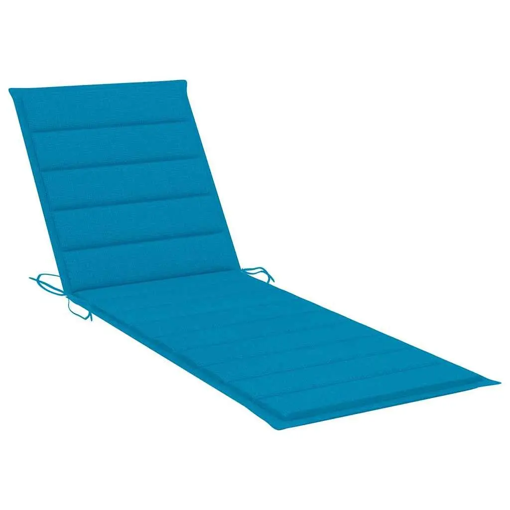 Sun Lounger Adjustable Backrest Acacia Wood Blue