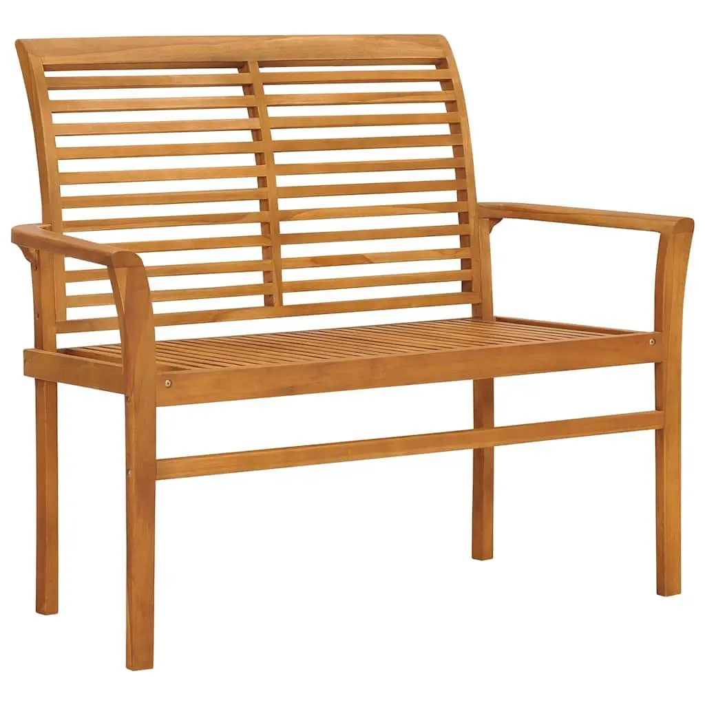 Garden Bench Teak Wood Outdoor Seating 112cm with Anthracite Cushion