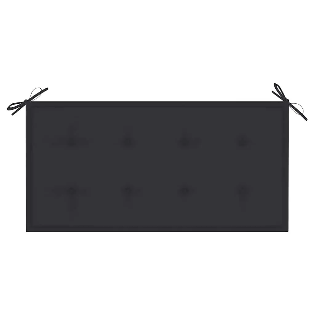 Garden Bench Teak Wood Outdoor Seating 112cm with Anthracite Cushion