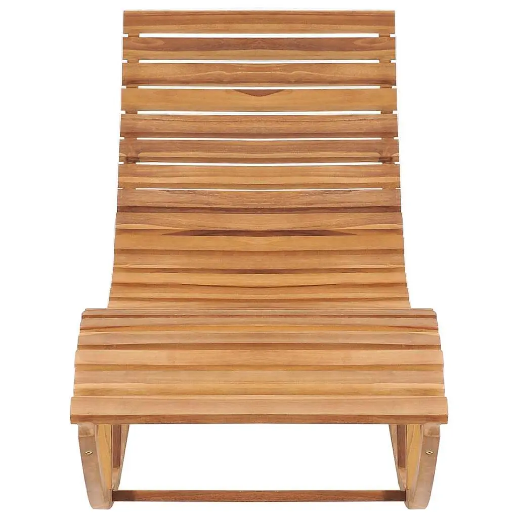Rocking Sun Lounger with Cushion Outdoor Garden Patio Relaxation Seat Anthracite Solid Teak Wood