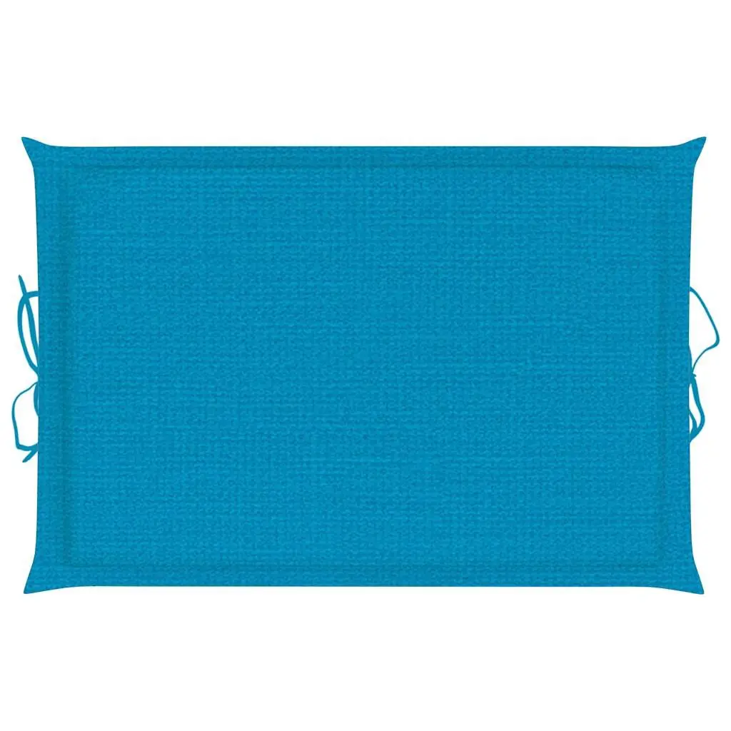 Rocking Sun Lounger with Cushion Teak Wood Blue Outdoor Garden Patio Furniture