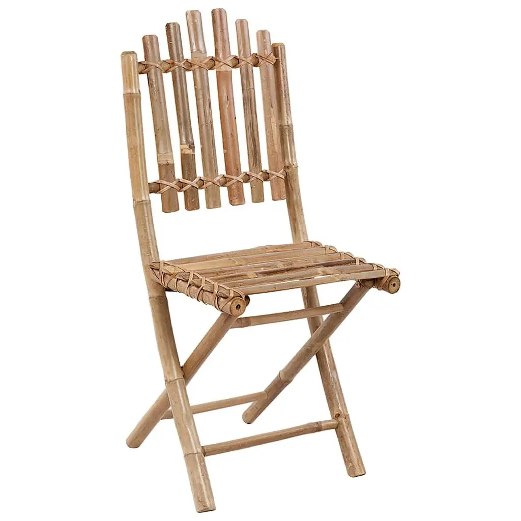 Outdoor Dining Set 5 Piece Folding Garden Furniture with Cushions Bamboo
