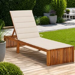 Sun Lounger with Cushion Adjustable Backrest Garden Patio Outdoor Lounge Chair