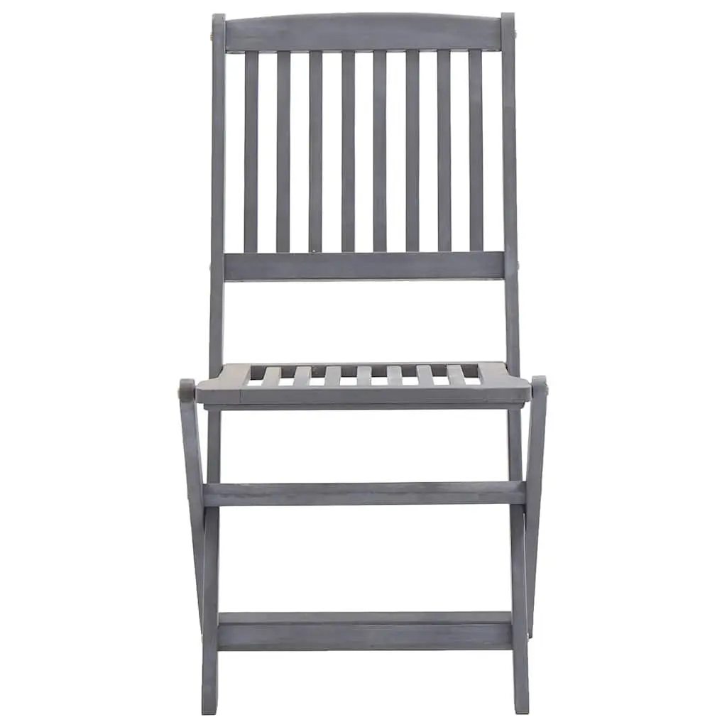 Outdoor Folding Chairs Set 4 pcs Grey with Cushions Garden Patio Dining Seating