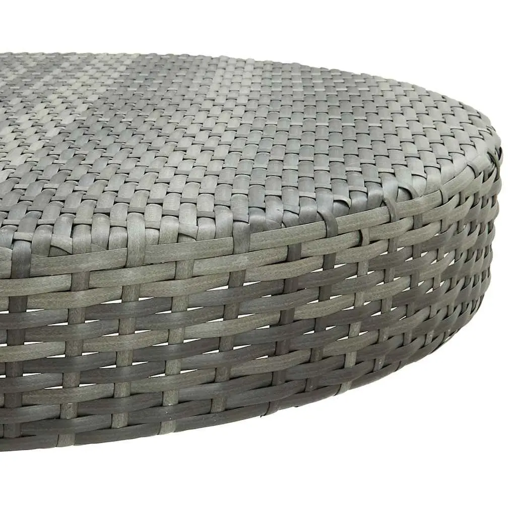 5 Piece Garden Bar Set with Cushions Round Table Stools Powder-coated Steel PE Rattan Grey