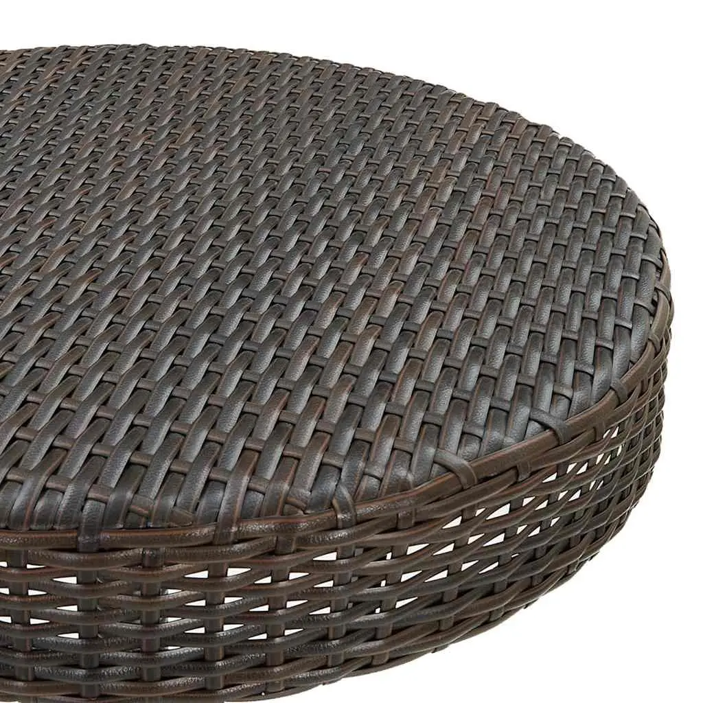 3 Piece Garden Bar Set Outdoor Bar Table and Stools Poly Rattan Brown