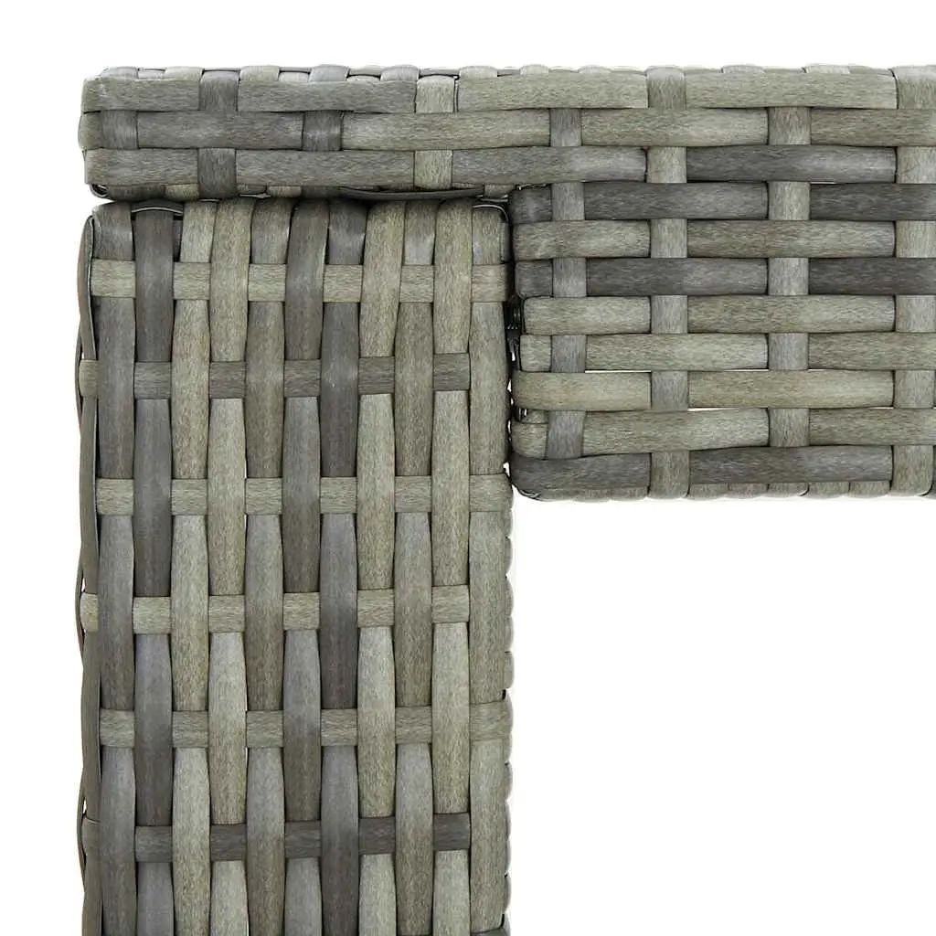 3 Piece Outdoor Bar Set Cushions Grey Poly Rattan Garden Bar Table and Stools