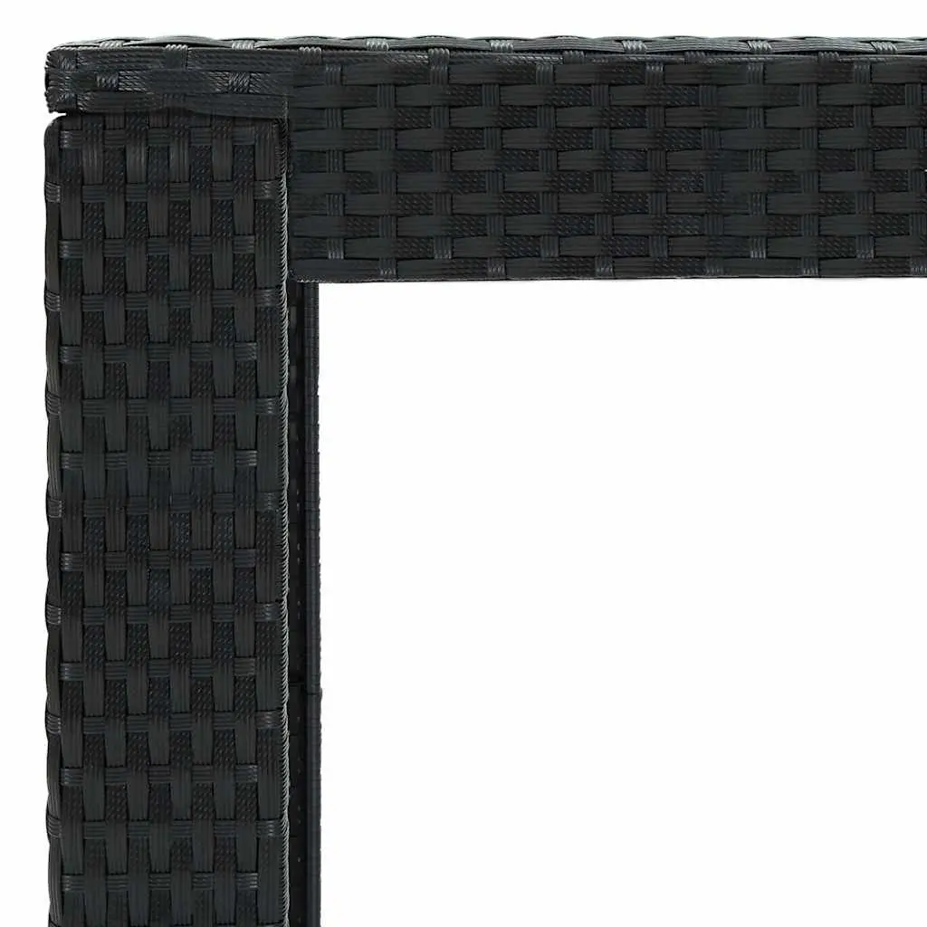 7 Piece Outdoor Bar Set with Cushions Poly Rattan Garden Bar Table Stools Black