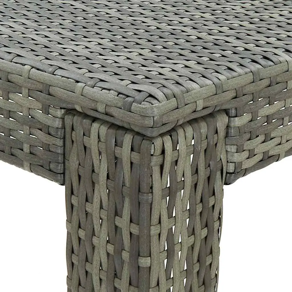 3 Piece Outdoor Bar Set Poly Rattan Grey Garden Bar Table Stools with Armrest
