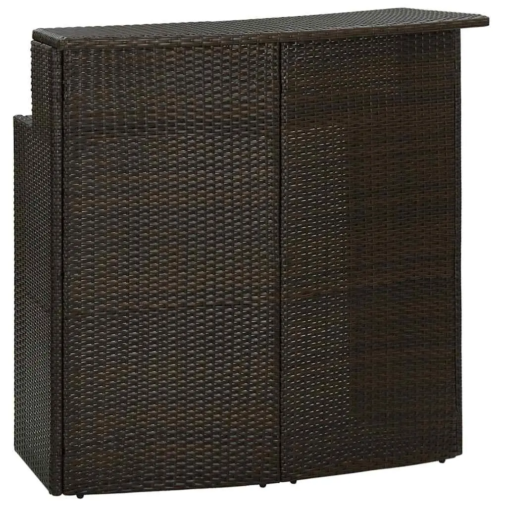 Garden Bar Set 4 Piece Outdoor Patio Furniture with Cushions Brown Rattan