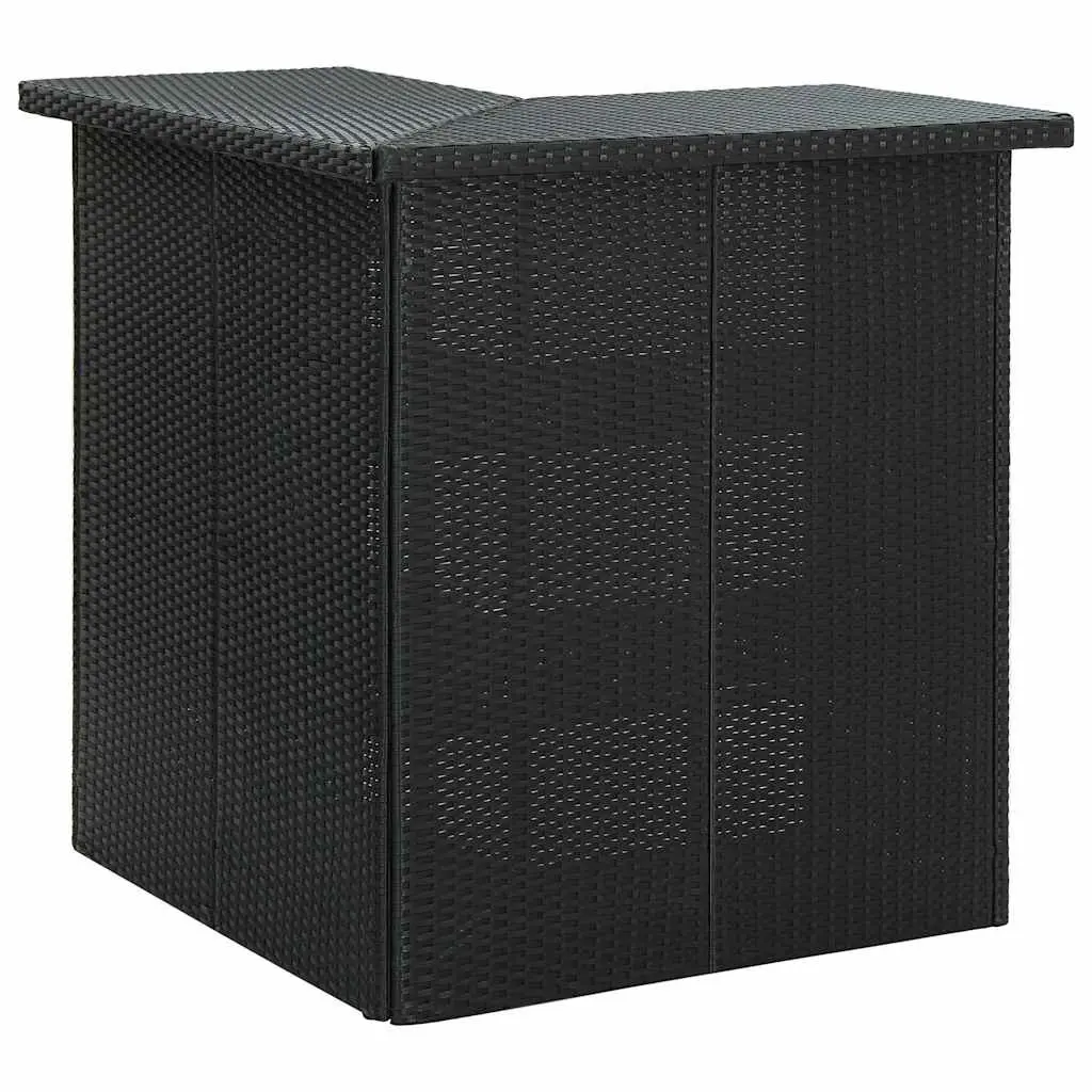 Garden Bar Set 4 Piece Outdoor Furniture Weather-resistant Poly Rattan Patio Dining with Cushions Black