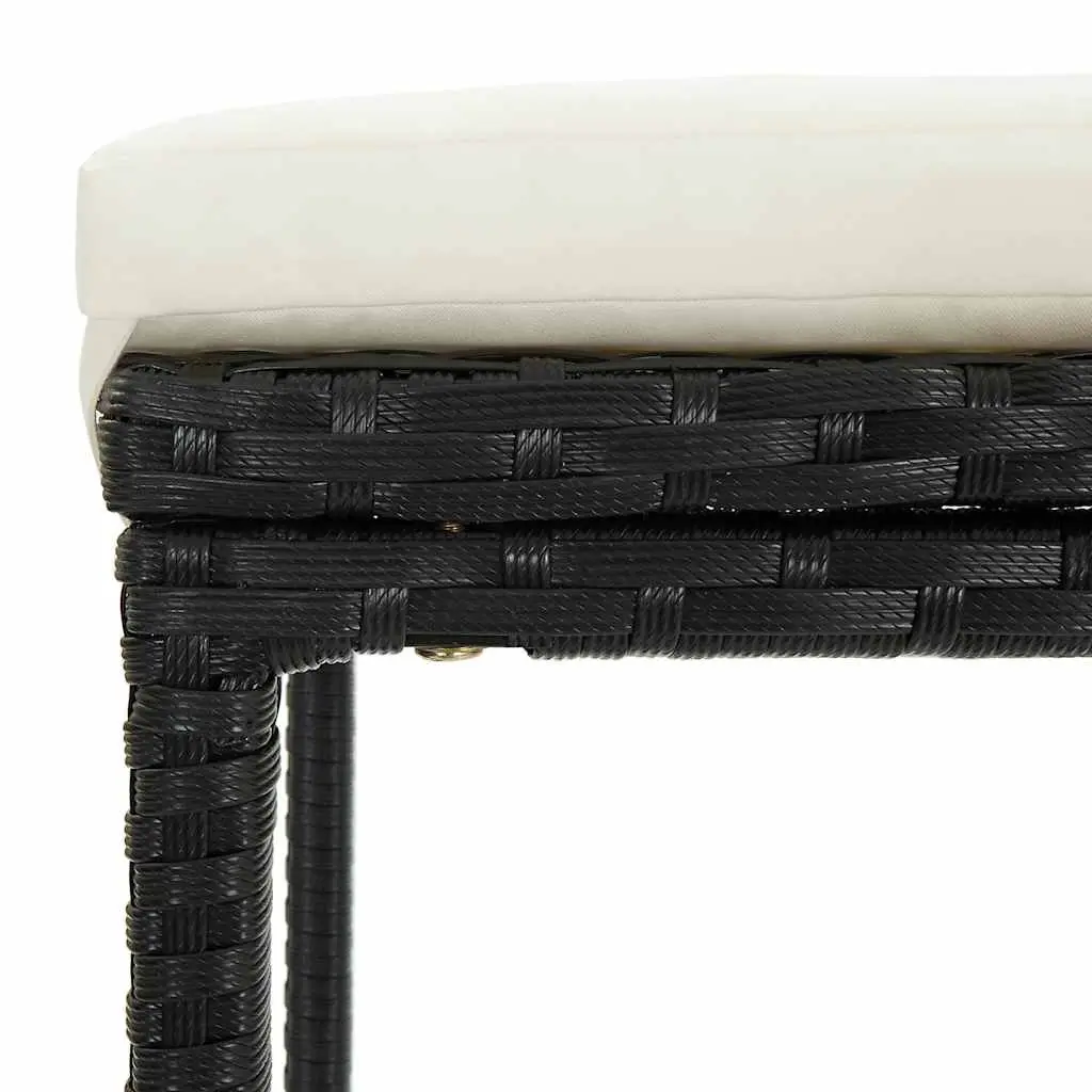 Garden Bar Set 4 Piece Outdoor Furniture Weather-resistant Poly Rattan Patio Dining with Cushions Black