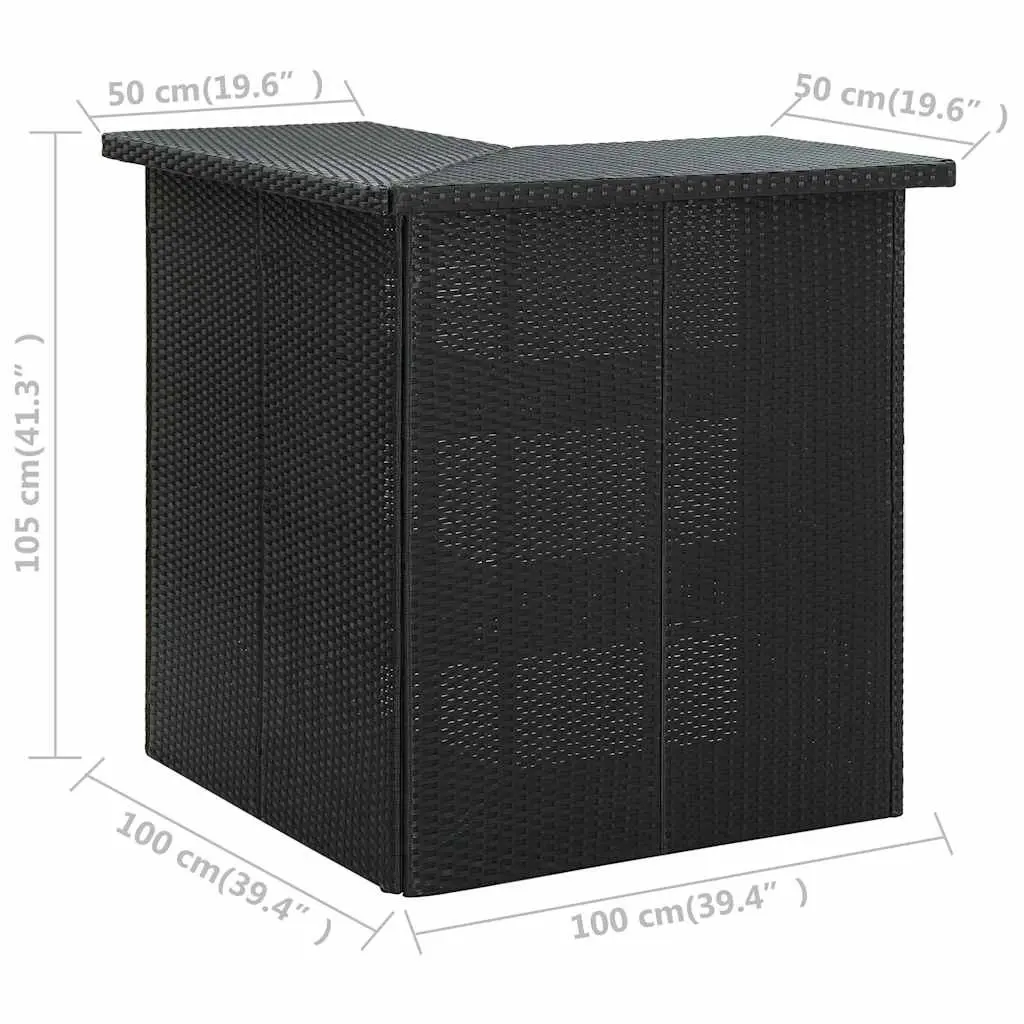 Garden Bar Set 4 Piece Outdoor Furniture Weather-resistant Poly Rattan Patio Dining with Cushions Black