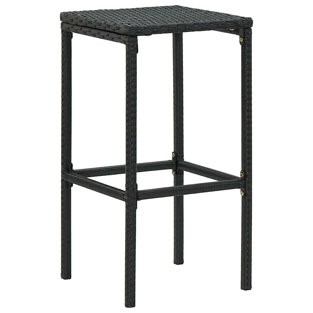 Garden Bar Set 4 Piece Outdoor Furniture Weather-resistant Poly Rattan Patio Dining with Cushions Black