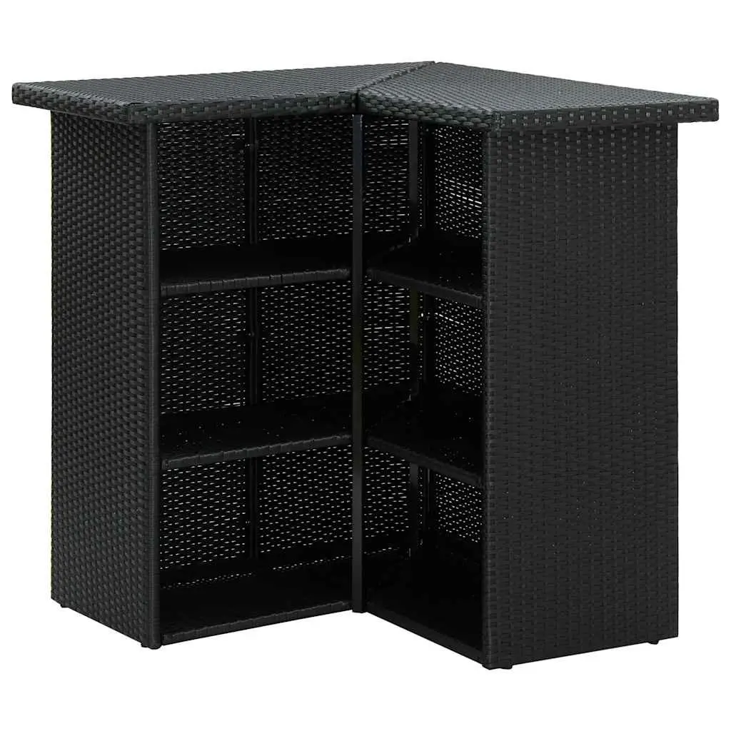 Garden Bar Set 4 Piece Outdoor Furniture Weather-resistant Poly Rattan Patio Dining with Cushions Black