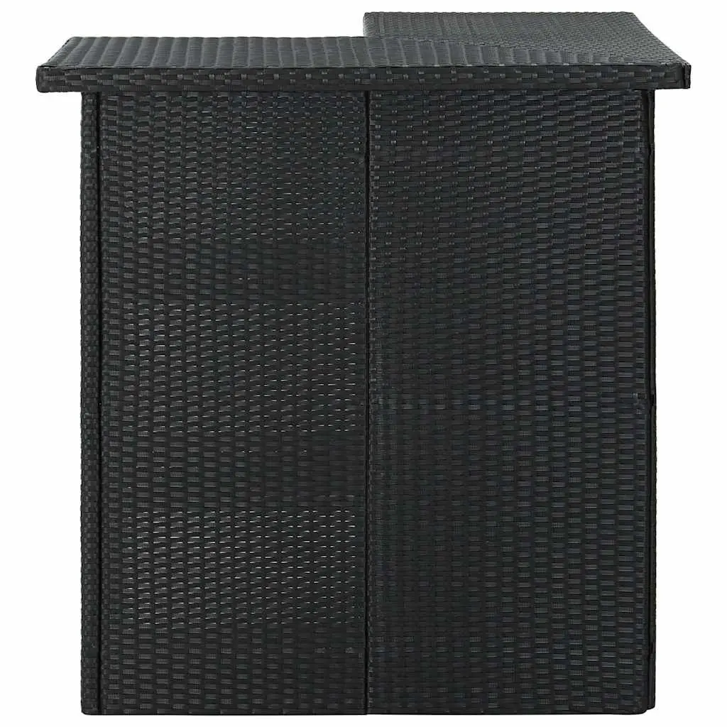 Garden Bar Set 4 Piece Outdoor Furniture Weather-resistant Poly Rattan Patio Dining with Cushions Black