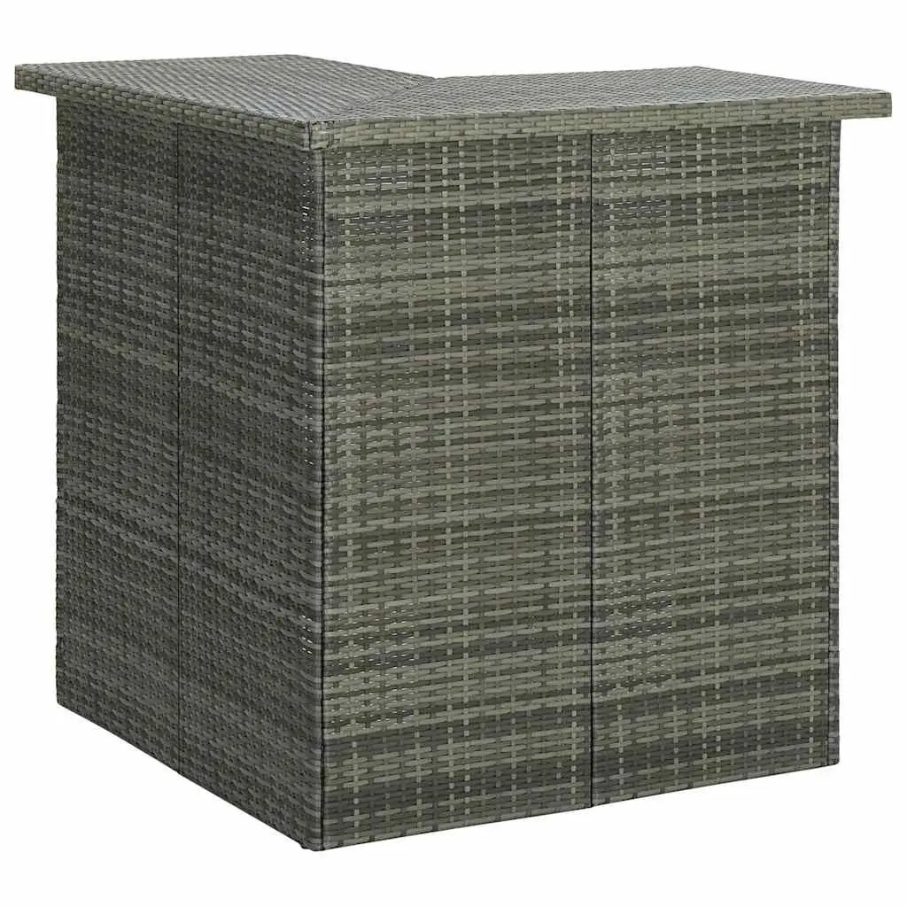 Garden Bar Set 4 Piece Grey Poly Rattan Patio Furniture with Seat Cushions