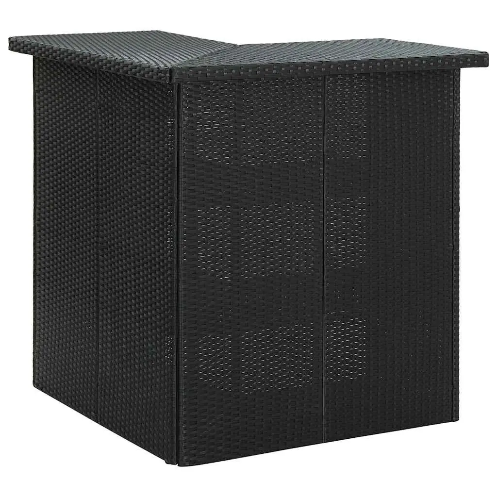 Garden Bar Set 8 Piece Outdoor Patio Furniture with Cushions Black Rattan