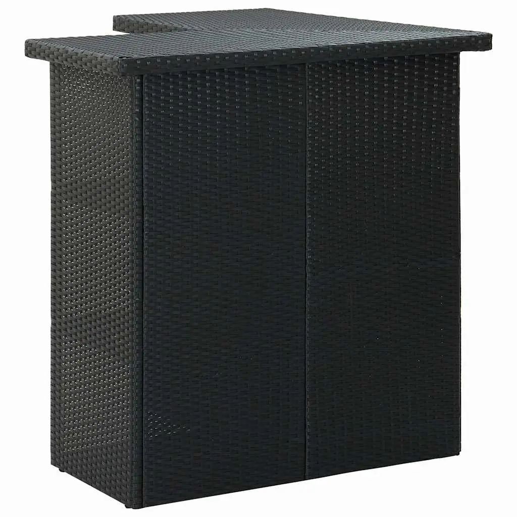 Garden Bar Set 8 Piece Outdoor Patio Furniture with Cushions Black Rattan