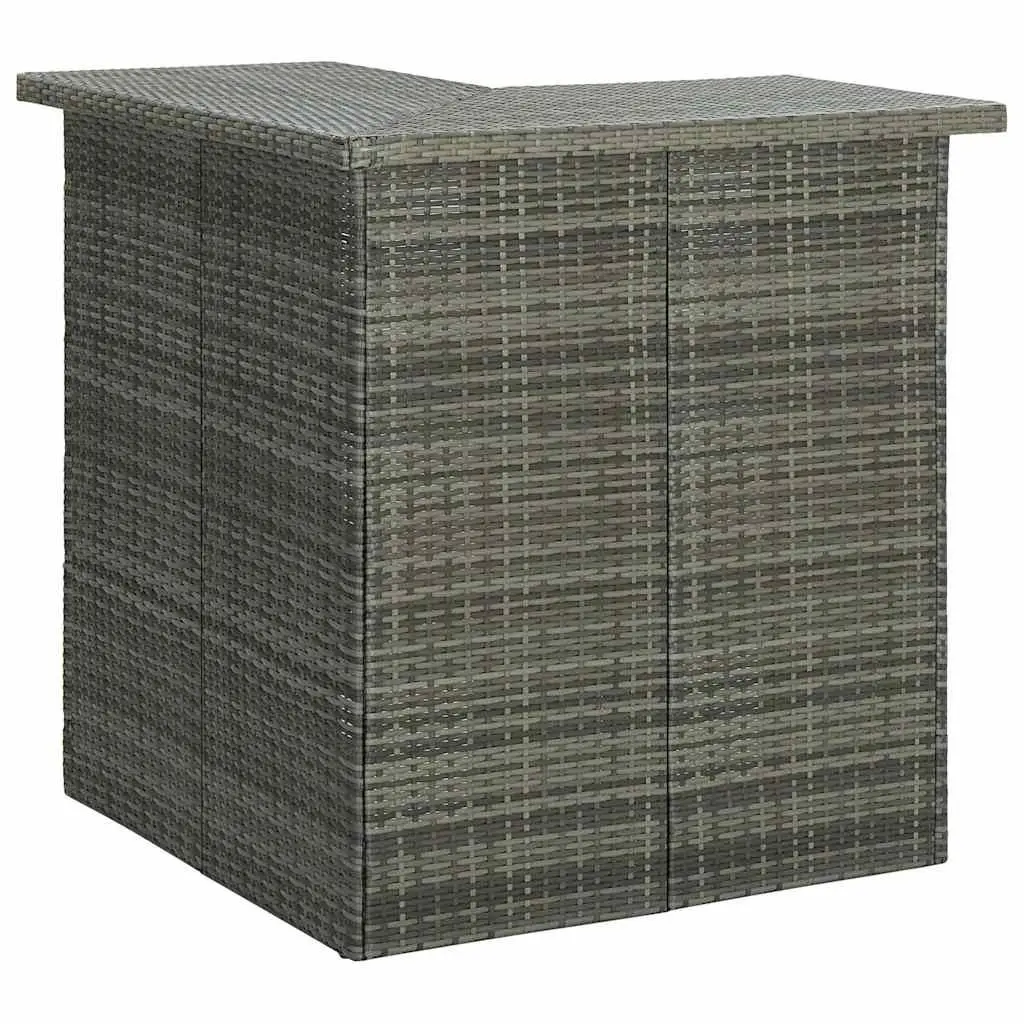 Garden Bar Set 8 Piece Outdoor Furniture Poly Rattan with Cushions Grey Patio