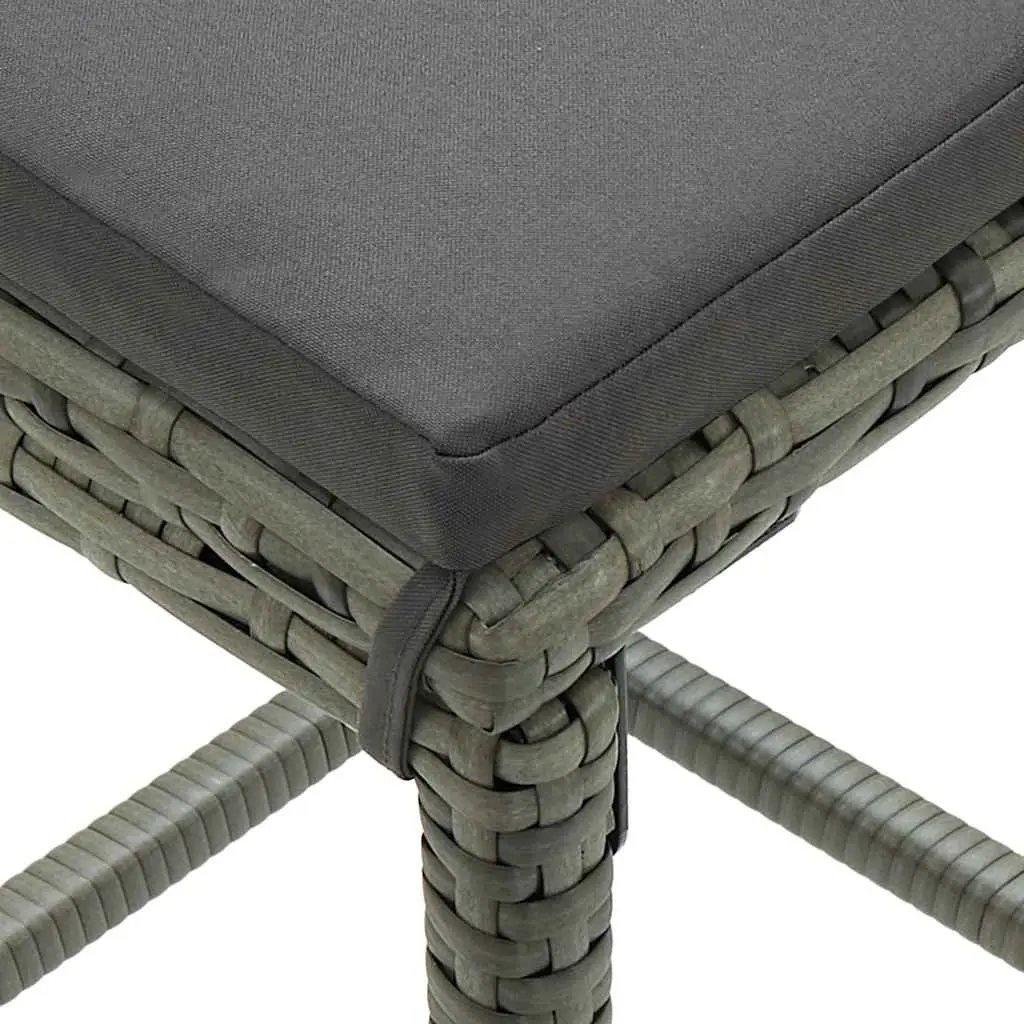 Garden Bar Set 8 Piece Outdoor Furniture Poly Rattan with Cushions Grey Patio