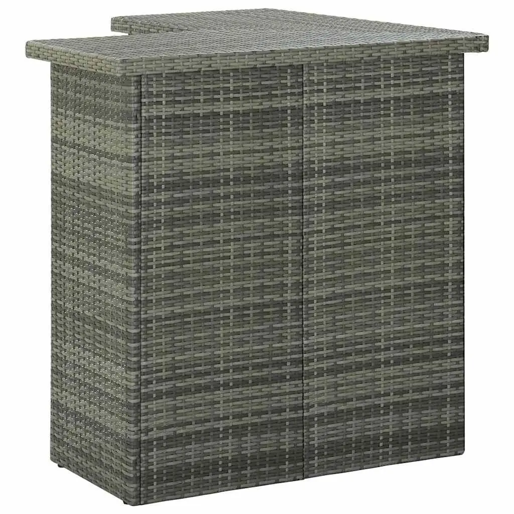 Garden Bar Set 8 Piece Outdoor Furniture Poly Rattan with Cushions Grey Patio