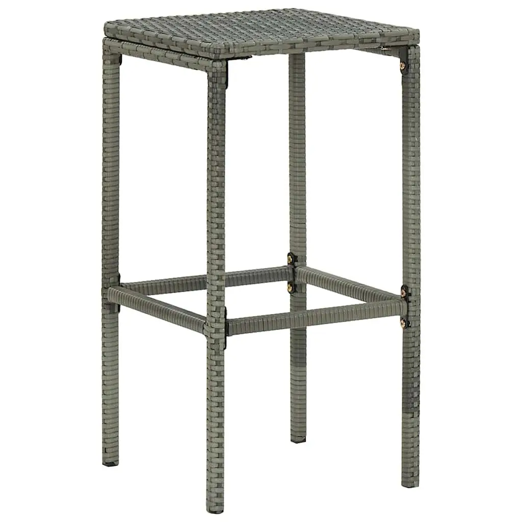 Garden Bar Set 8 Piece Outdoor Furniture Poly Rattan with Cushions Grey Patio